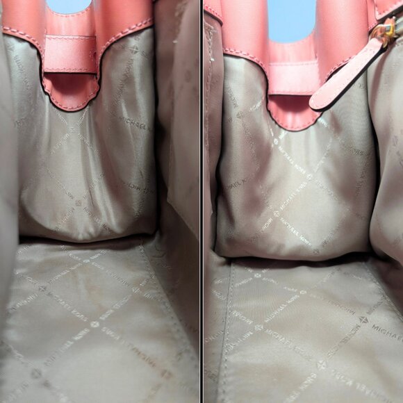 Michael Kors Carmen Sherbet Signature PVC Leather 2 Way Satchel Crossbody Purse - Picture 8 of 9